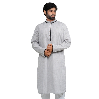 Picture of Panjabi For Men New Collection 2024 Stylish | White Panjabi For Men Stylish | New Panjabi Collection 2024 White | Eid Collection Panjabi 2024 | Kurta For Men New Collection 2024 - কাপল ড্রেস শাড়ি