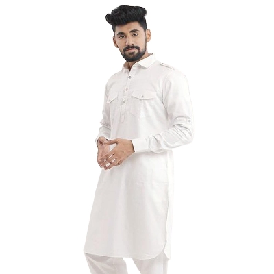 Picture of Kabli panjabi for men new collection 2024 | White kabli panjabi for men  kabli for men