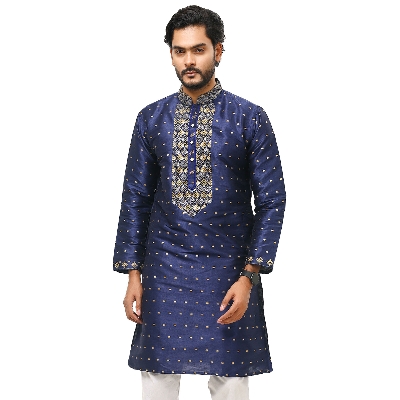 Picture of Premium blue panjabi for men new collection 2023 eid | Exclusive panjabi for men high quality price | Stylish indian panjabi for men