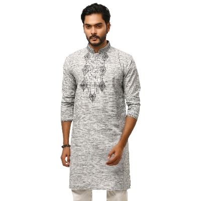 Picture of Exclusive panjabi for men new collection 2024 eid | Premium panjabi for men gray