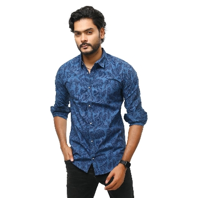 Picture of Trendsetter -Blue shirt for men new 2024 brand | Shirt for men new collection 2024 | Blue shirt for men full hand- Inventive Choice