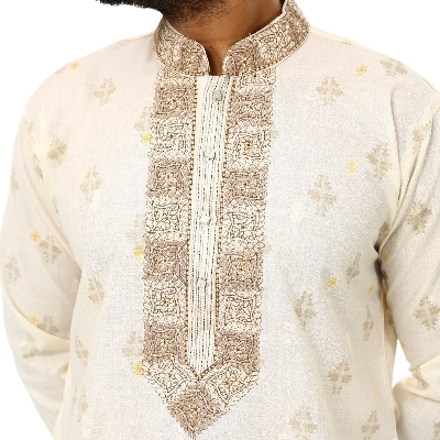 Picture of Premium white panjabi for men new collection 2023 eid | Exclusive panjabi for men high quality price | Stylish indian panjabi for men