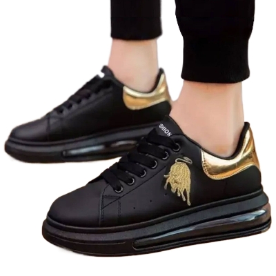 Picture of Sneakers for men black colour | Black sneakers for men 2024 new high quality | Black shoes for men sneakers | sneakers for men low price