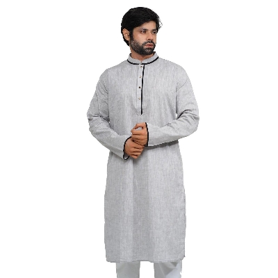 Picture of Buy Stylish Light Color Soft Cotton Panjabi for Men - Perfect for Eid & Casual Wear | Premium Quality Light-Colored Soft Cotton Panjabis for Men - Comfortable & Trendy | Light Color Men’s Panjabi in Soft Cotton - Best Deals for Festivals & Daily Wear
