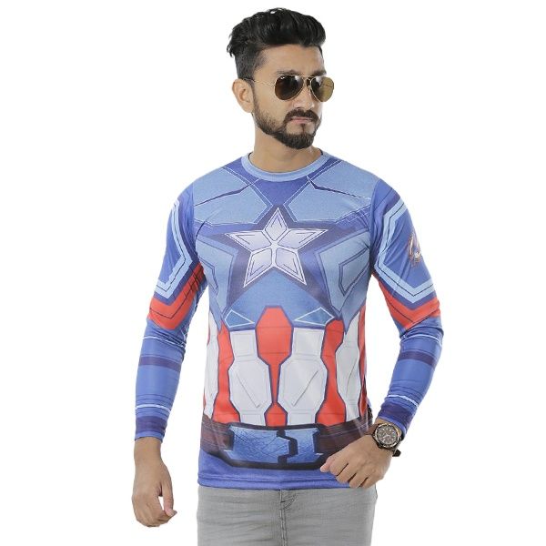 Picture of Full sleeve tshirt for men new collection 2024 | Super hero tshirt for men | Captain america tshirt for men