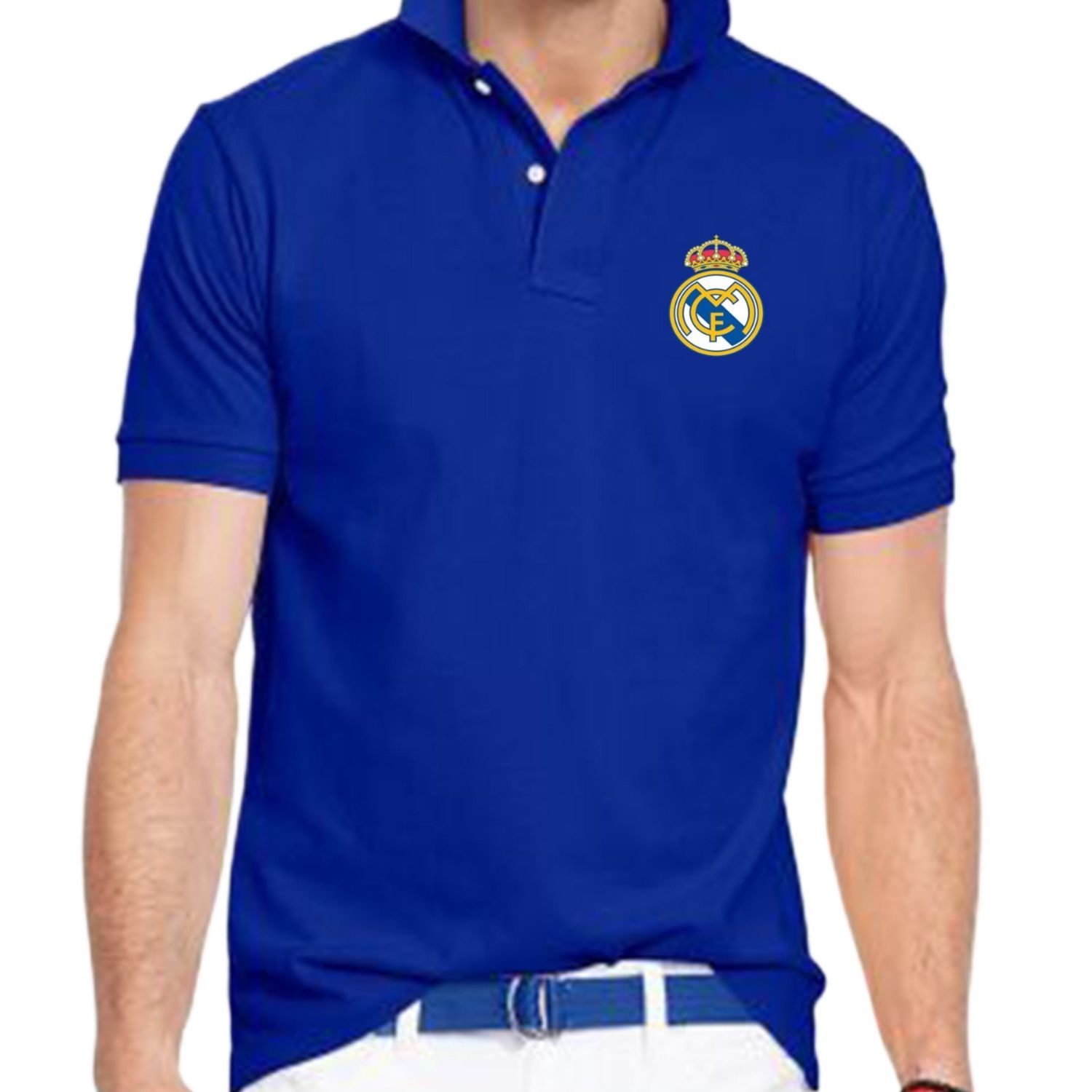 Picture of Trendsetter -Royal blue colour polo t shirt for men | Premium polo t shirt for men new 2024 brand | Real madrid polo tshirt- Inventive Choice