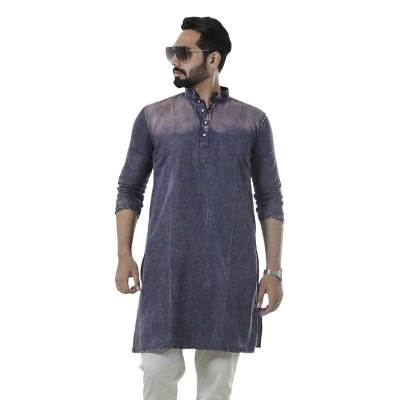 Picture of Versatile -Purple Panjabi for men new collection 2024 stylist | cotton panjabi for men new collection 2024 | Panjabi for men denim- Avant-garde