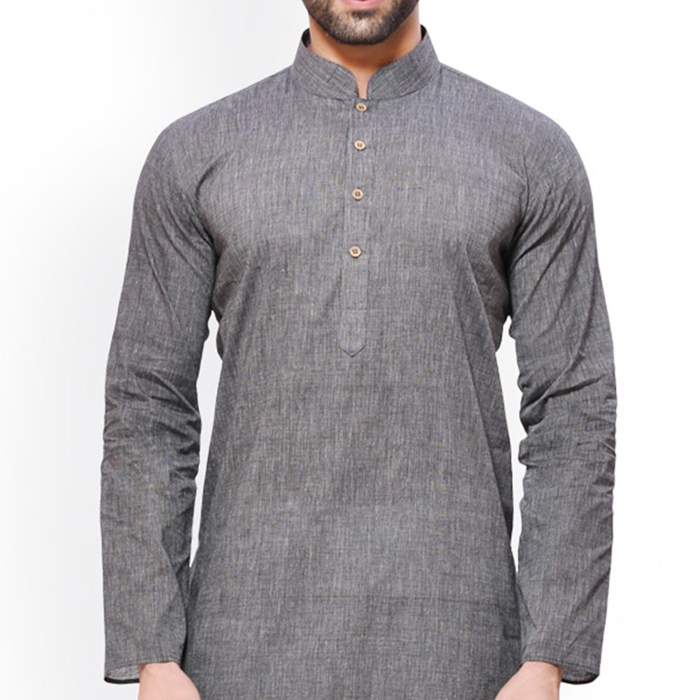 Picture of Gray Panjabi for men new collection 2023 stylist | Panjabi for men gray | Low price panjabi for men