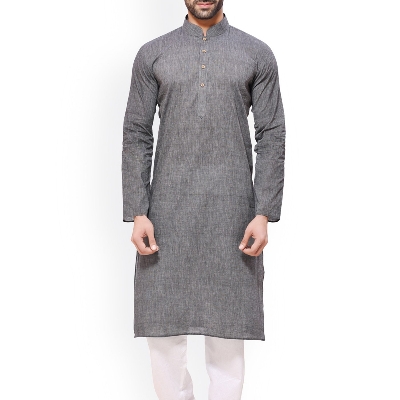 Picture of Gray Panjabi for men new collection 2023 stylist | Panjabi for men gray | Low price panjabi for men