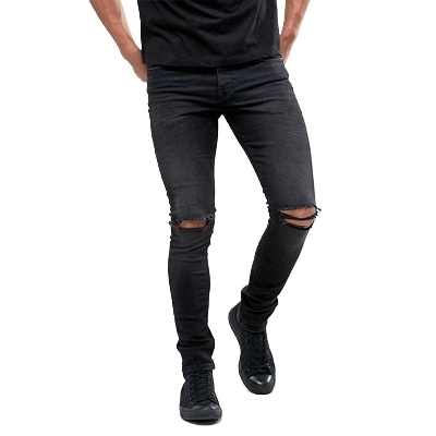 Picture of Black denim pant for men new collection 2024 | Export quality denim pant for men black