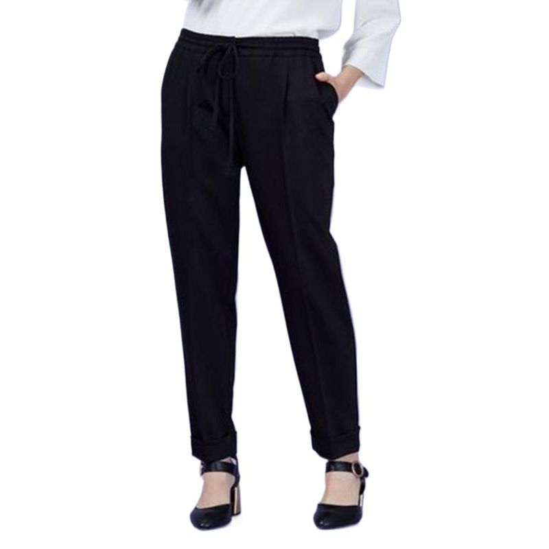 Picture of Black pant for women new collection 2024 | Stretch pant for women black | Black pant for ladies