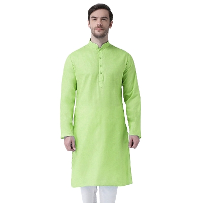Picture of Lemon panjabi for men new collection 2024 stylist | cotton panjabi for men new collection 2024 | Panjabi for men lemon | Low price panjabi for men low price
