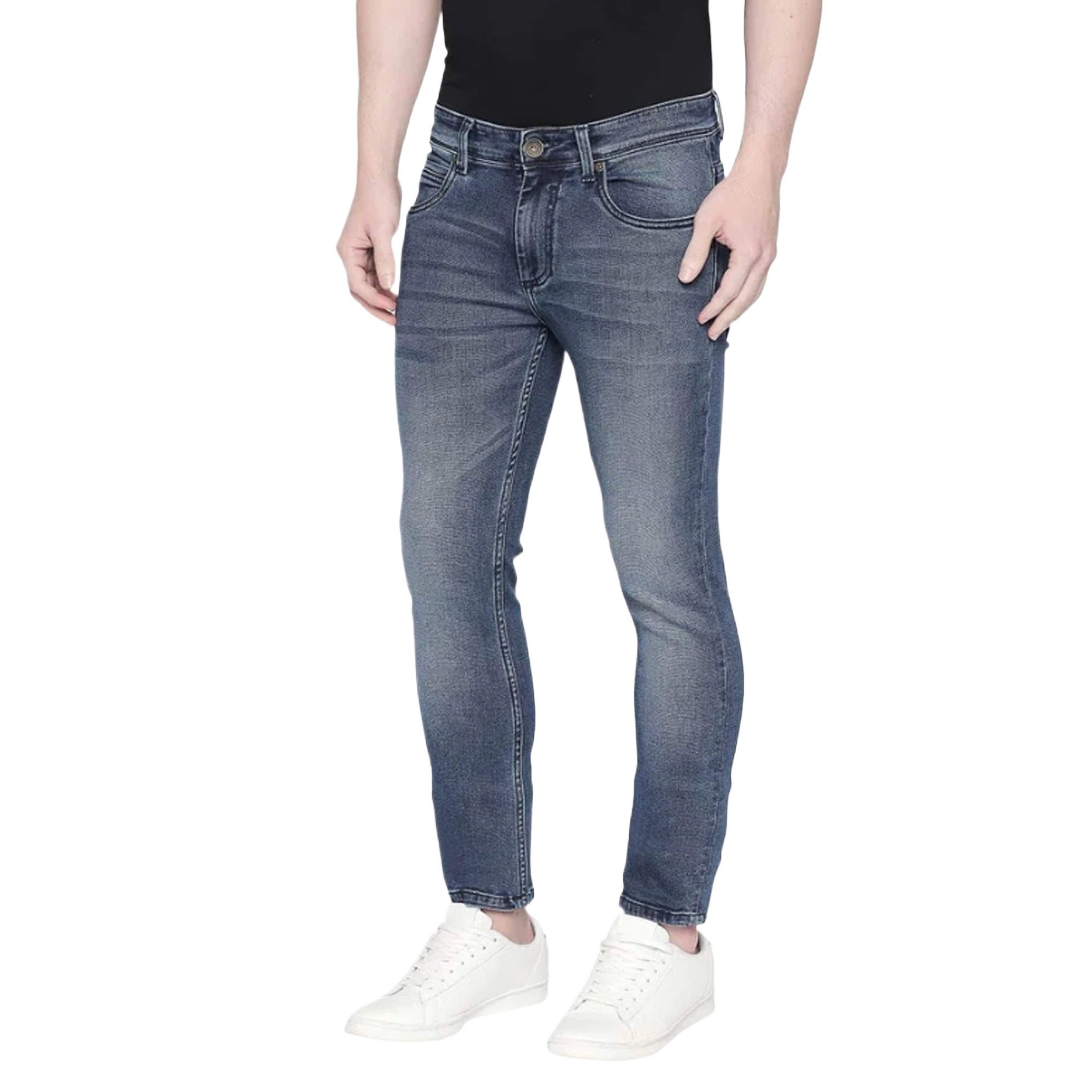 Picture of Black denim pant for men 2024 | Denim pant new collection 2024 | Jeans pant for men black | Knit denim pant for men black