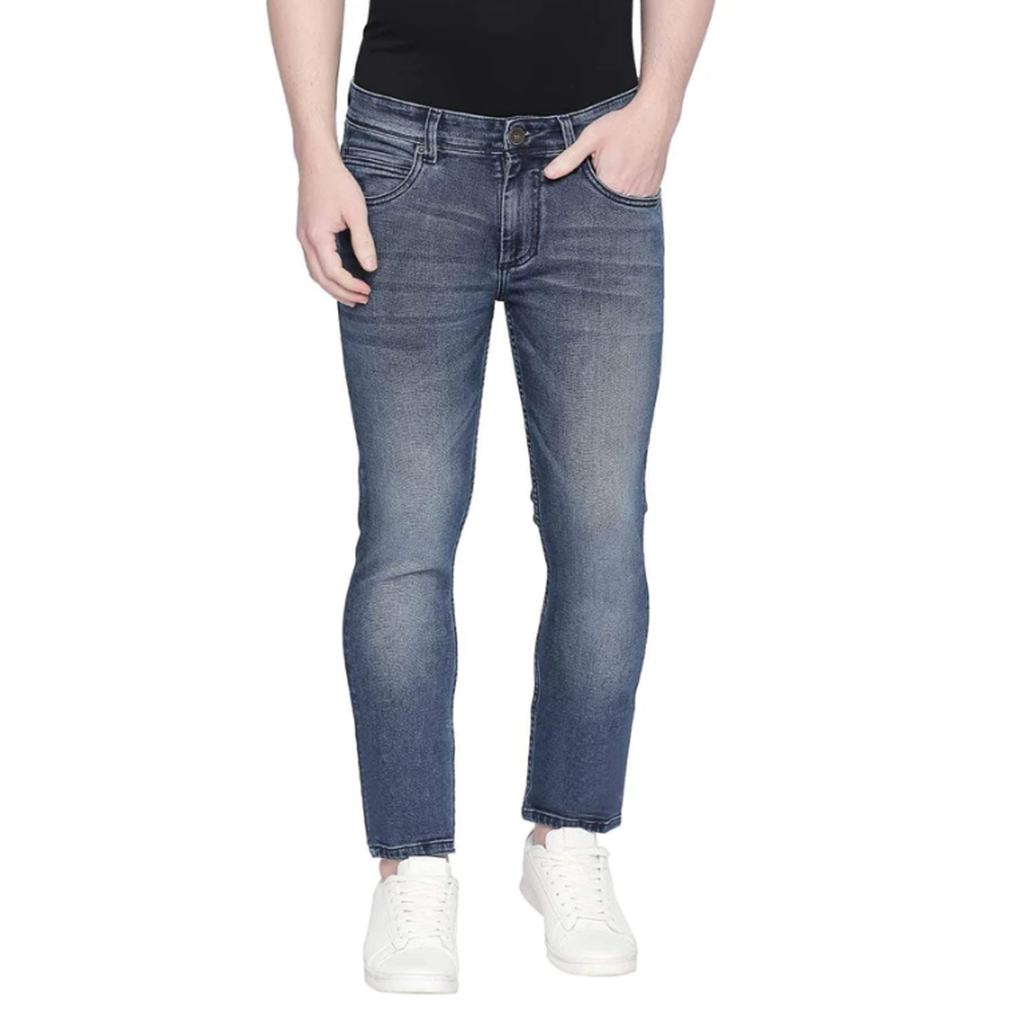 Picture of Black denim pant for men 2024 | Denim pant new collection 2024 | Jeans pant for men black | Knit denim pant for men black