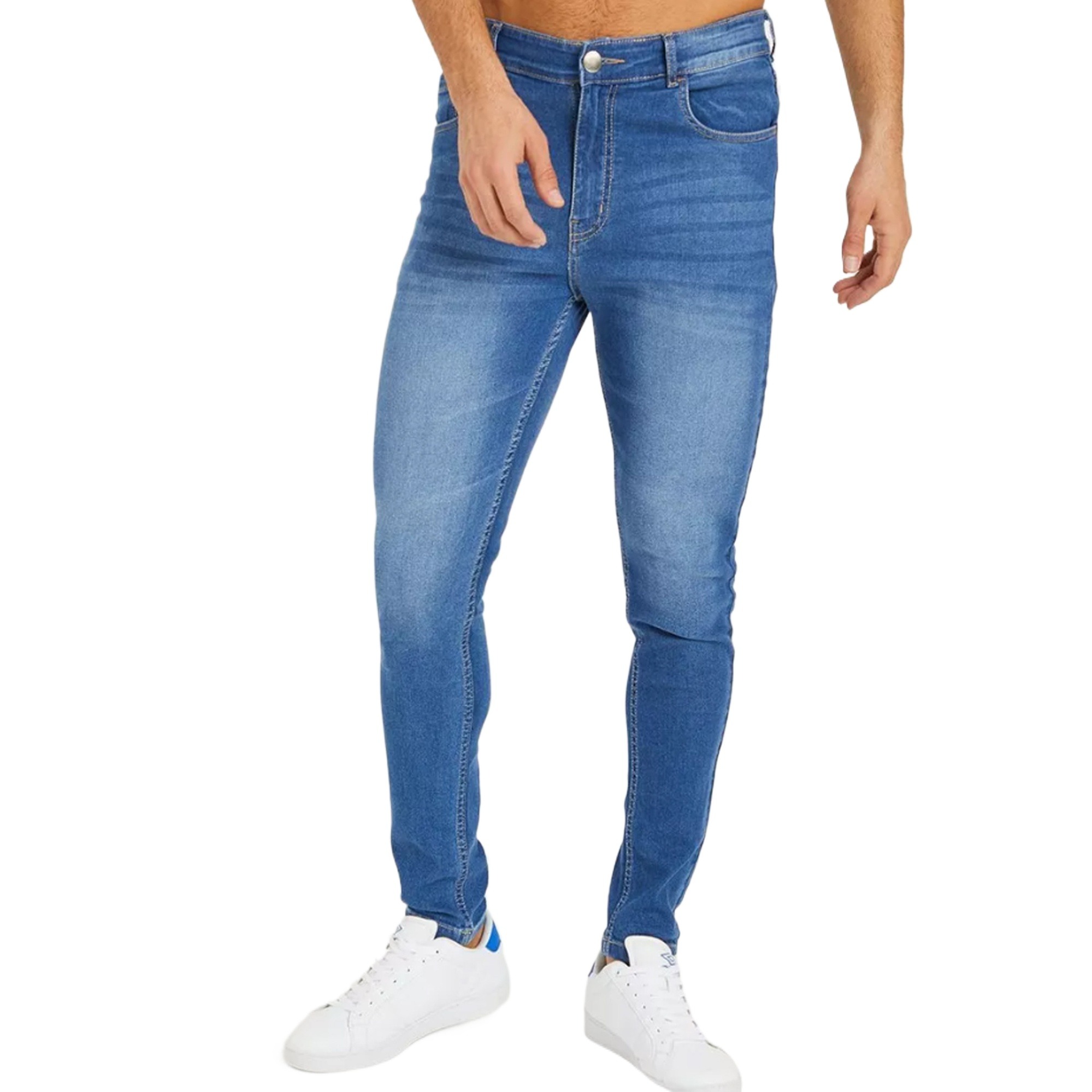 Picture of Knit denim pant for men new collection 2024 | Export quality jeans pant for men blue | Deep blue denim pant for men