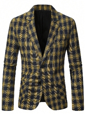 Picture of Blazer for men black check | Check black blazer for men brand | blazer for men stylish