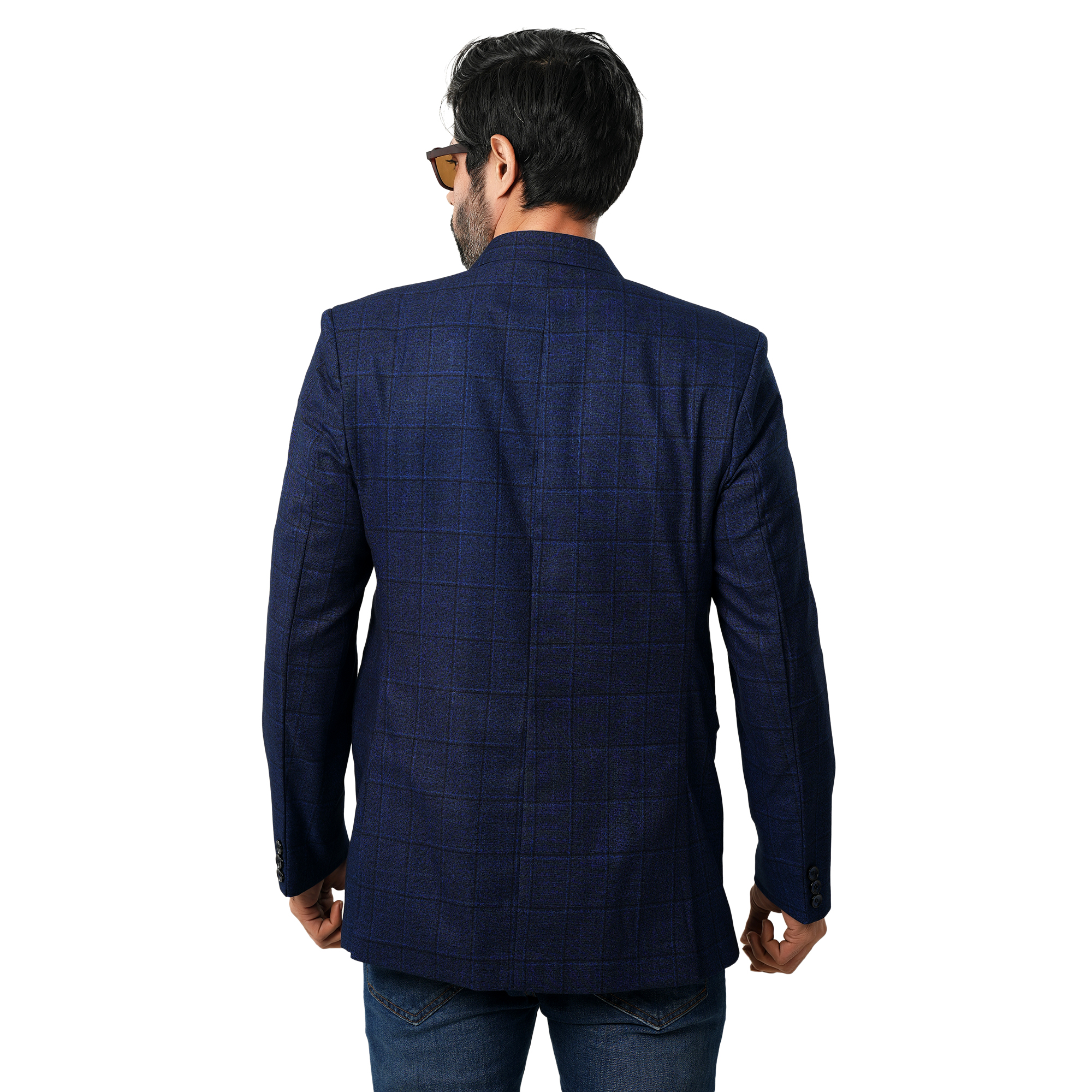 Picture of Blazer for men blue check | Check blue blazer for men brand | Blazer for men stylish
