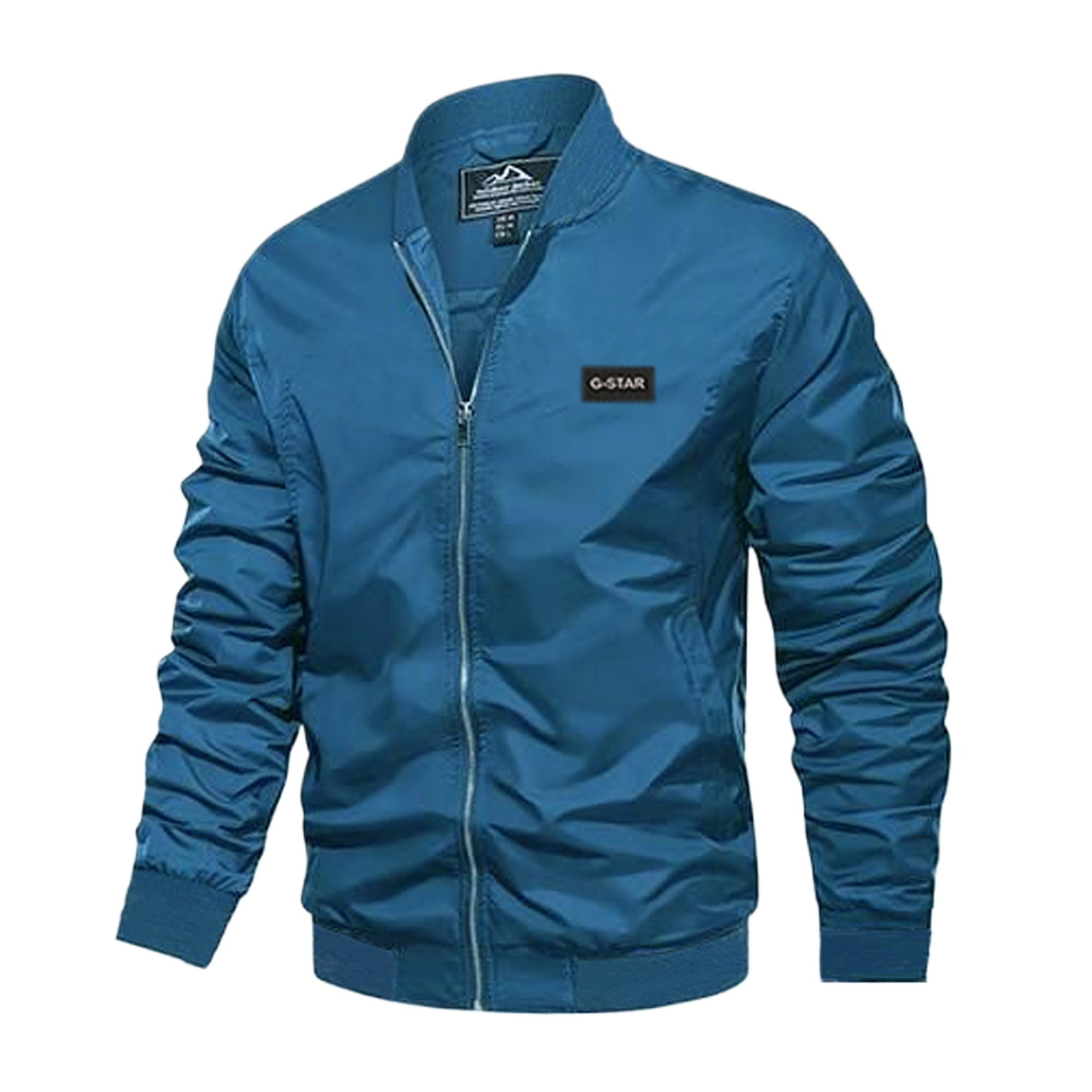 Picture of Petrol blue jacket for men winter | Ban collar biker jacket for men air proof | Double part winter jacket for men export quality | Export quality jacket for men blue color