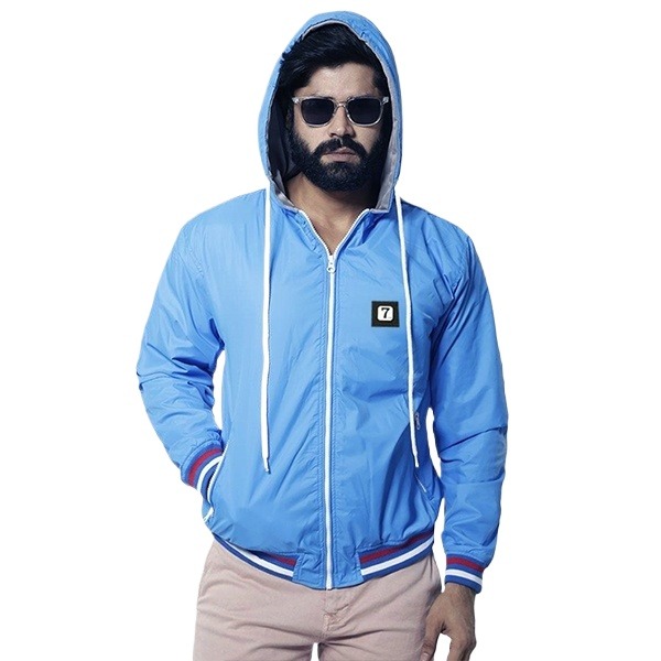 Picture of Sky blue Jacket for men | Waterproof Jacket for men | Biker Jacket for men 2024 new collection | Sky blue jacket for men winter collection