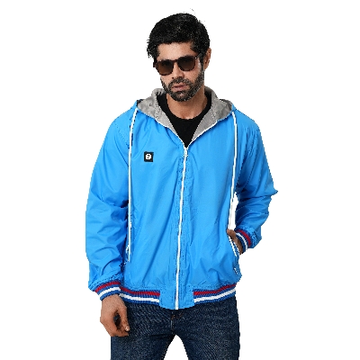 Picture of Sky blue Jacket for men | Waterproof Jacket for men | Biker Jacket for men 2024 new collection | Sky blue jacket for men winter collection