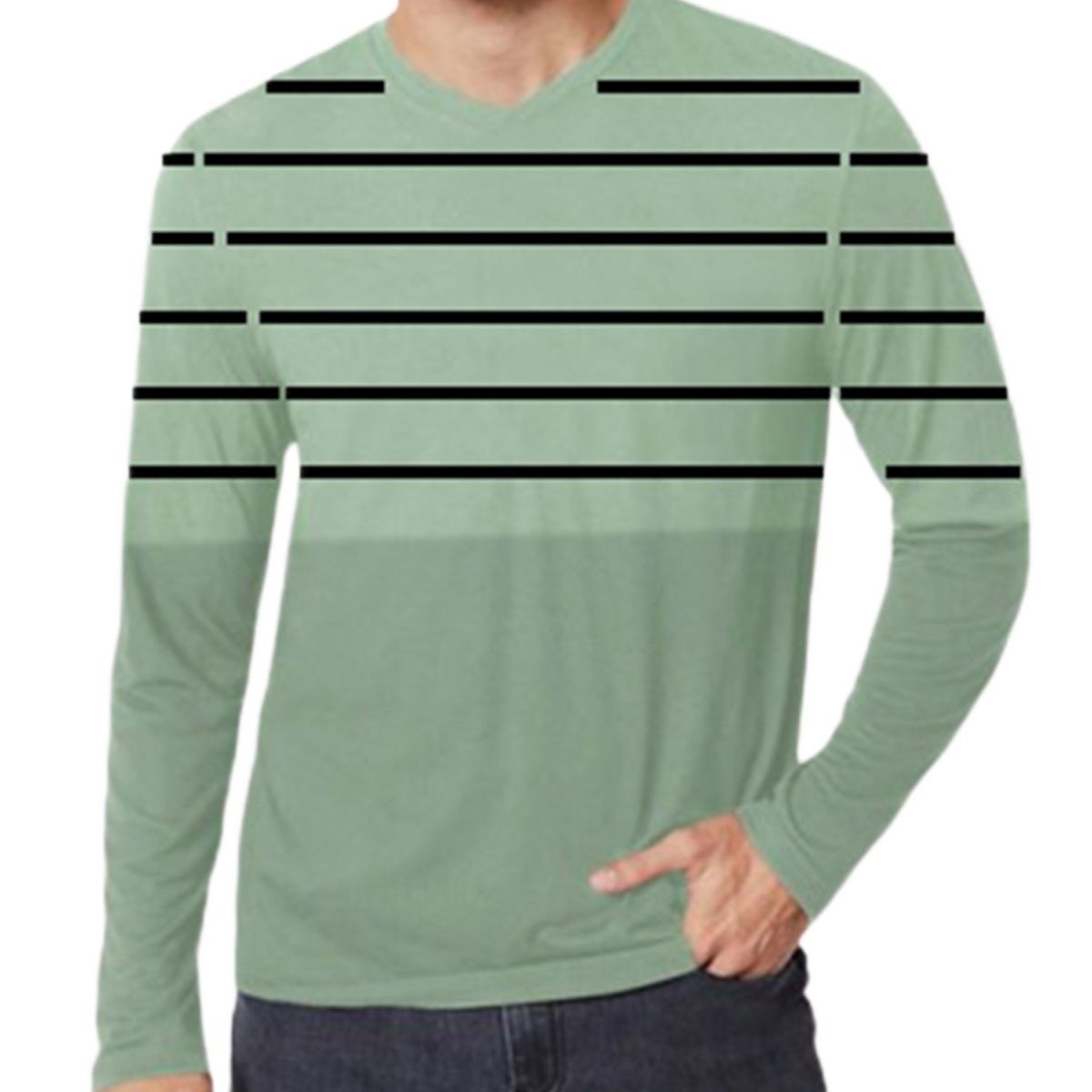 Picture of Light green full sleeve t shirt for men jersey | tshirt for men full hand |