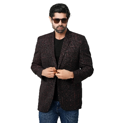 Picture of Suits blazer for men black and maroon check | Check black suits blazer for men brand | Black and maroon blazer coat for men stylish - Mens suits jacket and blazer