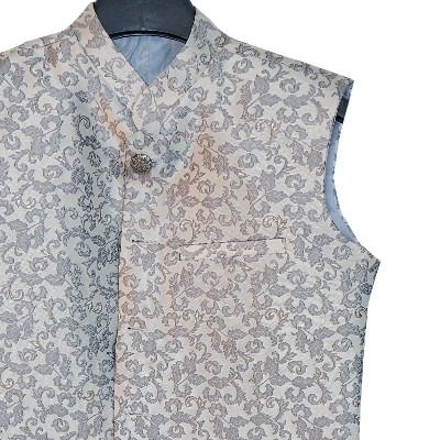 Picture of Printed gray koti for men print brand | Nehru jacket for men | Waist coat and vest for men gray
