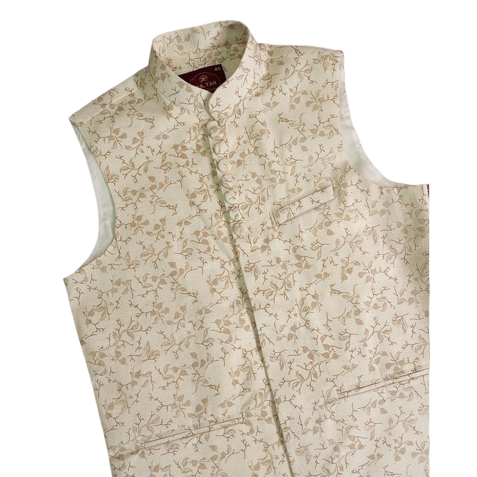 Picture of Printed golden koti for men print brand | Nehru jacket for men | Waist coat and vest for men golden