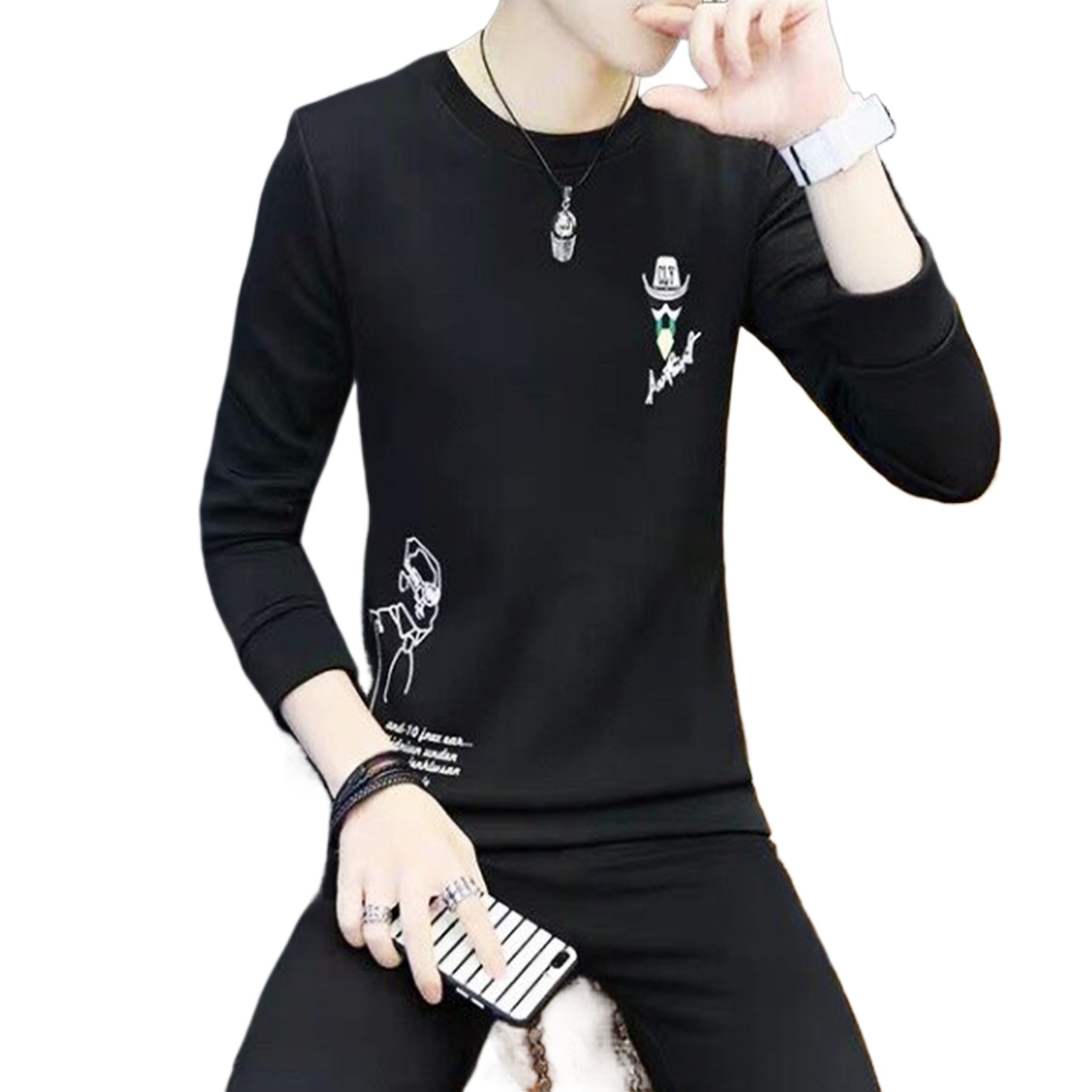 Picture of Export quality full sleeve sweatshirt for men black | Full sleeve t shirt for men cotton | Winter sweatshirt for men full sleeve | Sweatshirt for men full hand black