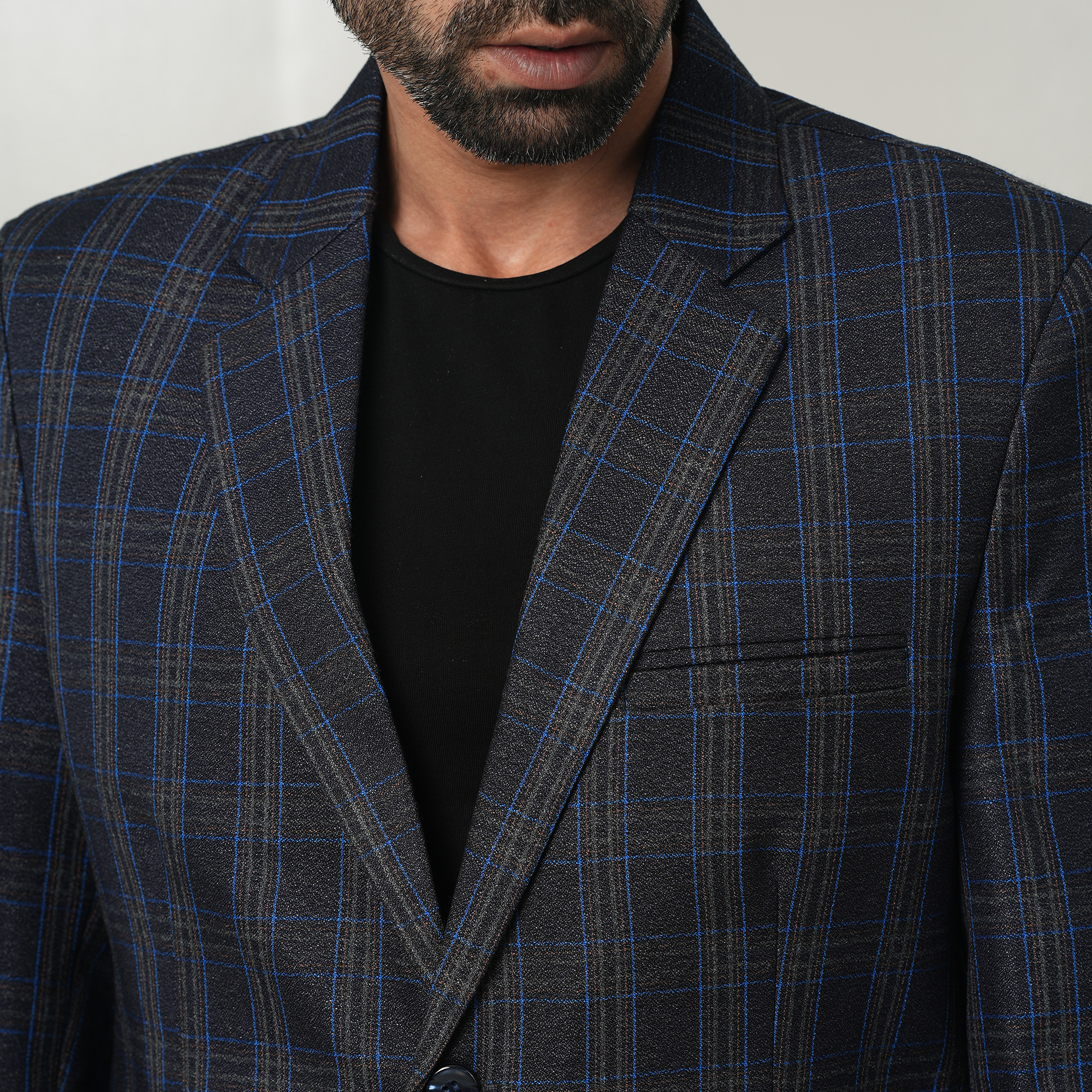 Picture of suits for men ash and blue check | Ash and blue check suits and blazer for men brand | Ash and blue suits for men stylish