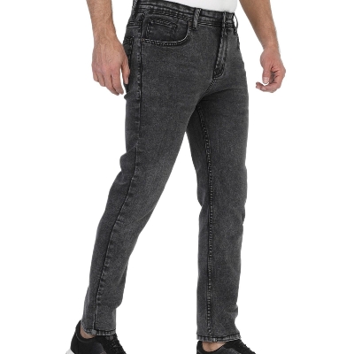 Picture of Black pant for men jeans styles | Pant for men black colour jence | High quality denim pant for men black - Black Stretch Denim pant with Acid wash