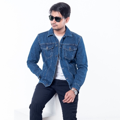 Picture of Denim light blue jacket for men | Denim jacket light blue | Denim jacket for men stylish | Denim jacket for men stylish 2024 - winter collection for men denim jaket