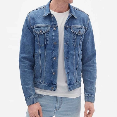 Picture of Denim light blue jacket for men | Denim jacket light blue | Denim jacket for men stylish | Denim jacket for men stylish 2024 - winter collection for men denim jaket