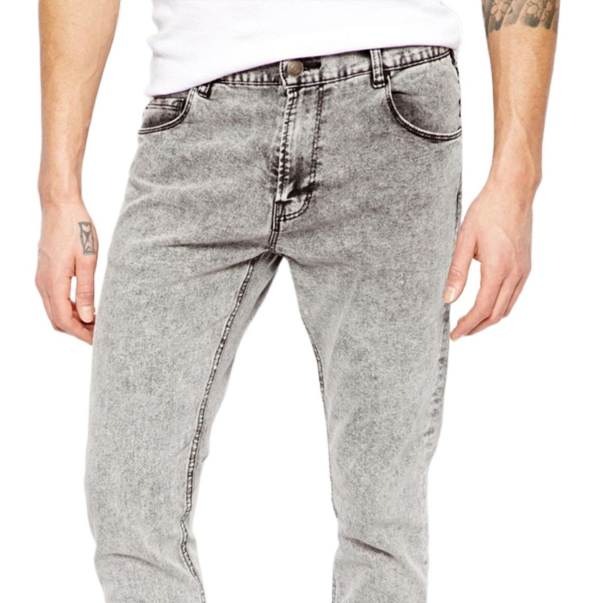 Picture of Light ash pant for men jeans styles | Pant for men Light ash colour jence | High quality denim pant for men light ash  - Light ash Stretch Denim pant with Acid wash