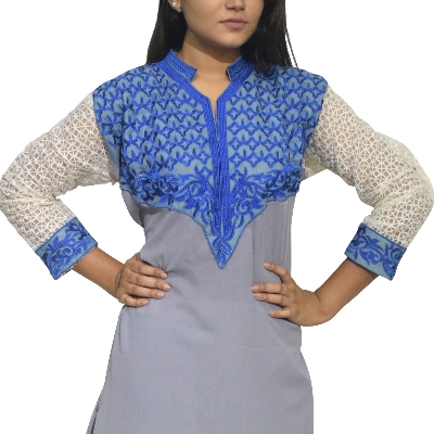 Picture of Kurti for women new collection | Women kurti new collection 2024 | Grey color kurti for women
