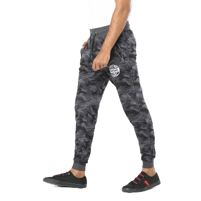 Picture of Light weight joggers pant for men stylish | Camo printed joggers for men | Sleeping joggers for men cotton | Ash and black color joggers for men summer