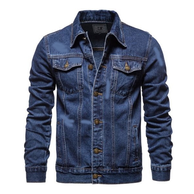 Picture of Acid wash denim blue jacket for men | Denim jacket blue acid wash | Blue Denim jacket for men stylish | Export Denim jacket for men stylish 2023 - Winter collection for men denim jaket