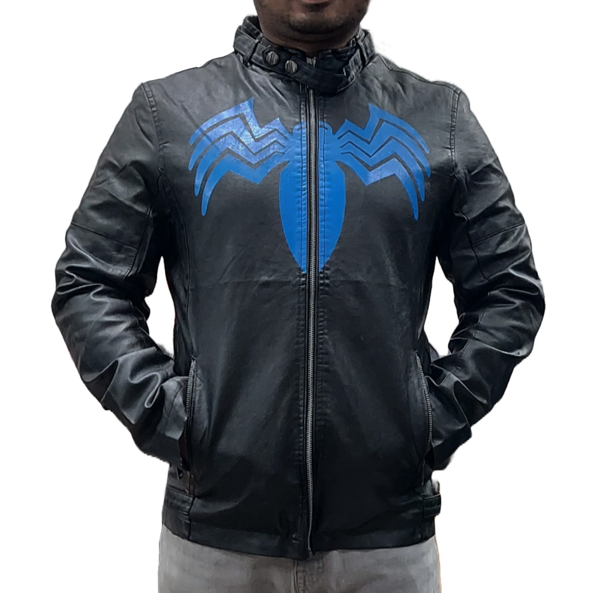 Picture of Leather jacket for men 2024 new collection | High quality leather jacket for men black | Mens biker leather jacket for winter