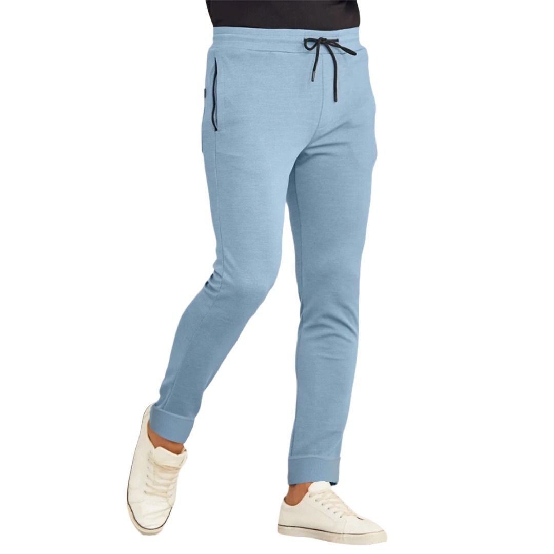 Picture of Joggers pant for men stylish pant | High quality sky blue joggers for men | Trouser for men cotton | Sky blue color joggers for men winter collection