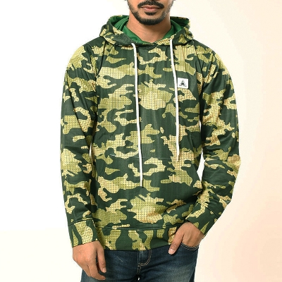 Picture of Winter hoodie collection for men | Printed hoodie for men olive color | Printed olive hoodie collection 2024