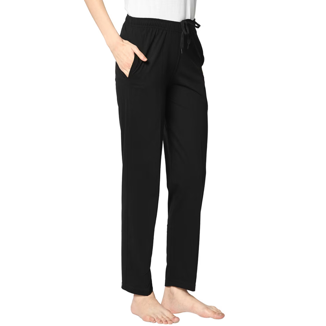 Picture of Black payjama for women stylish and new collection | Cotton womens payjama black color | Sleeping trouser for girls