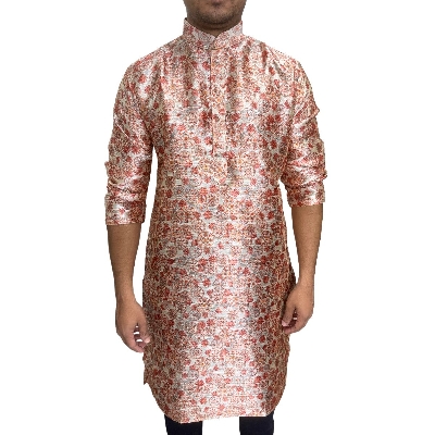 Picture of Indian party panjabi for men red | High quality party dress for men | Mens panjabi for wedding dress