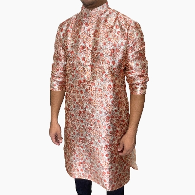 Picture of Indian party panjabi for men red | High quality party dress for men | Mens panjabi for wedding dress