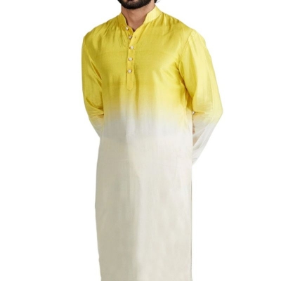 Picture of Cotton panjabi for men new collection 2024 | Holud panjabi for men | wedding panjabi collection - Party dress for men