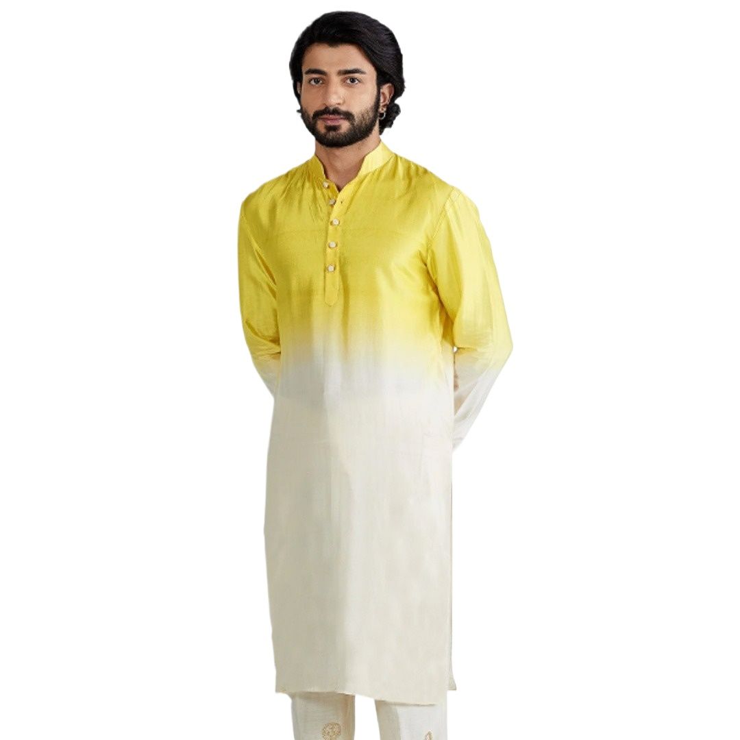 Picture of Cotton panjabi for men new collection 2024 | Holud panjabi for men | wedding panjabi collection - Party dress for men