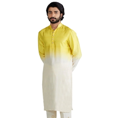 Picture of Cotton panjabi for men new collection 2024 | Holud panjabi for men | wedding panjabi collection - Party dress for men