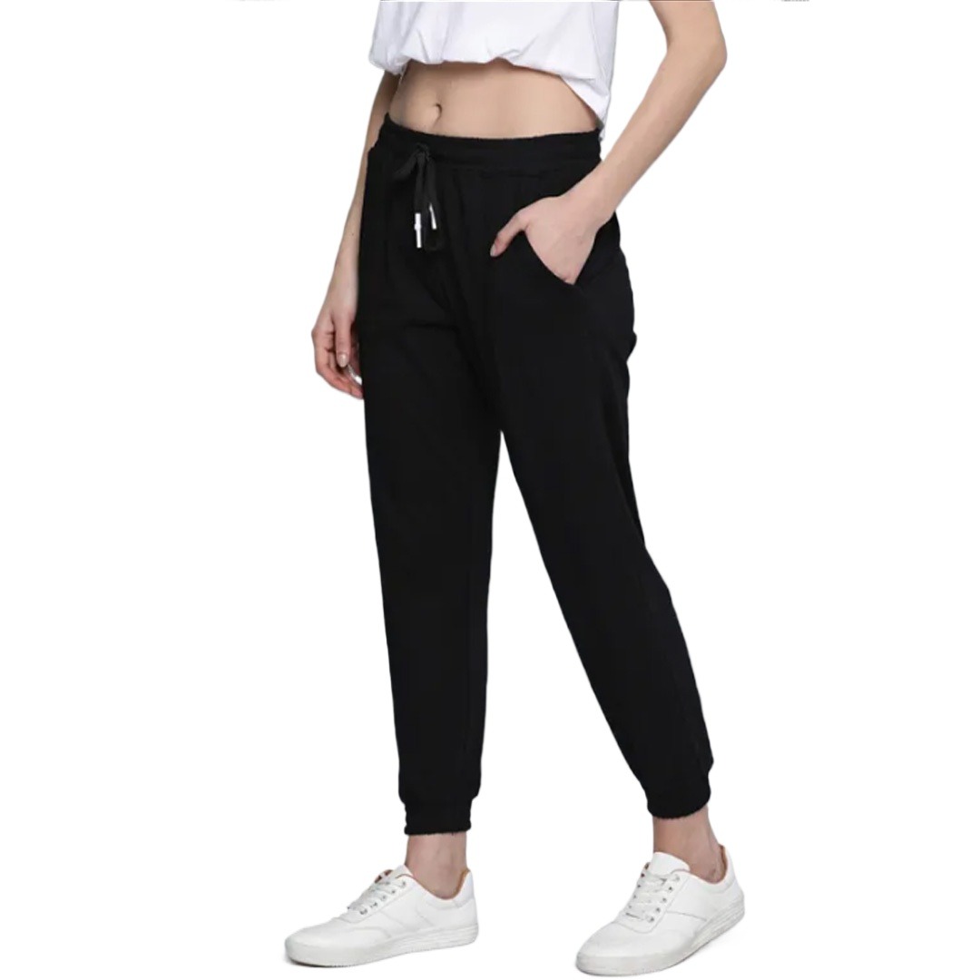 Picture of Export quality joogers for women black | Women joggers pant black colour