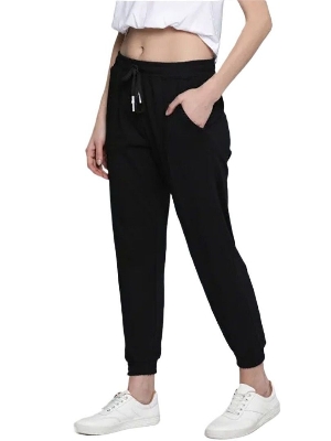 Picture of Export quality joogers for women black | Women joggers pant black colour