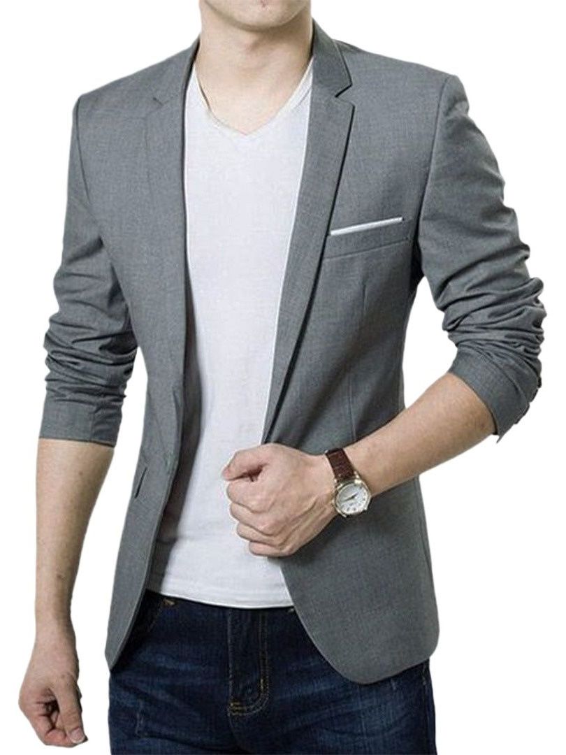 Picture of Suits blazer for men grey ash color | Solid suits blazer for men brand | Grey blazer coat for men stylish - Mens suits jacket and blazer