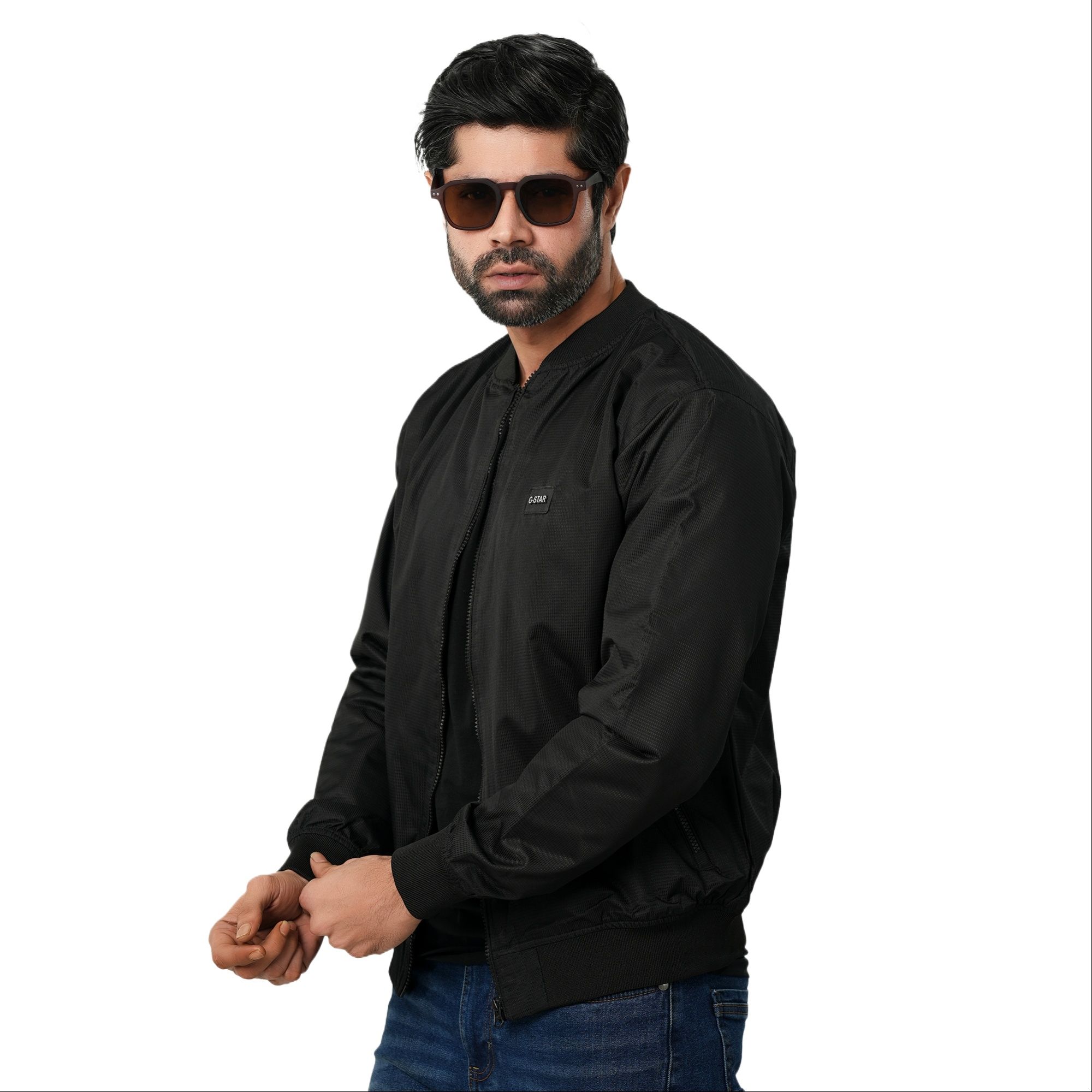 Picture of Black jacket for men stylish 2024 | Biker jacket for men new winter collection | Low price export quality jacket for men